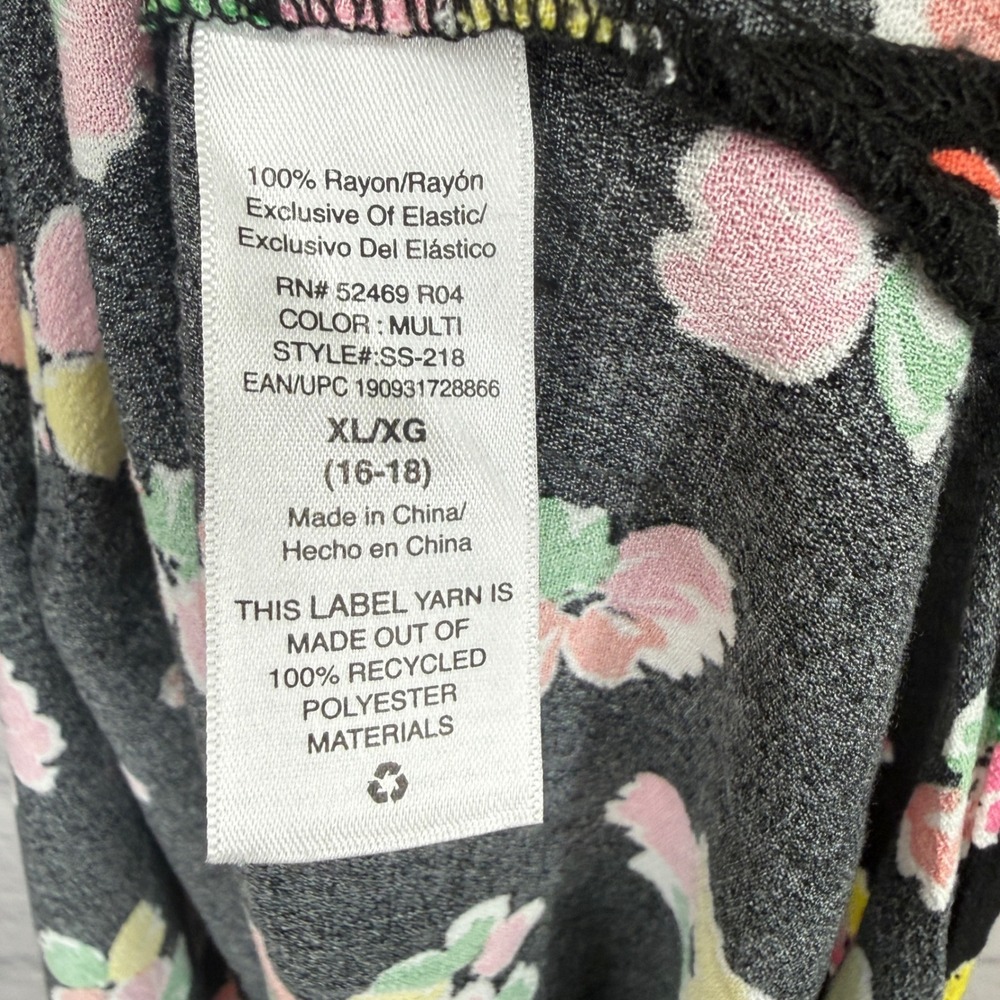 Scoop Floral Smocked Midi Dress Womens XL Black Multi Cottagecore Romantic - Picture 8 of 11